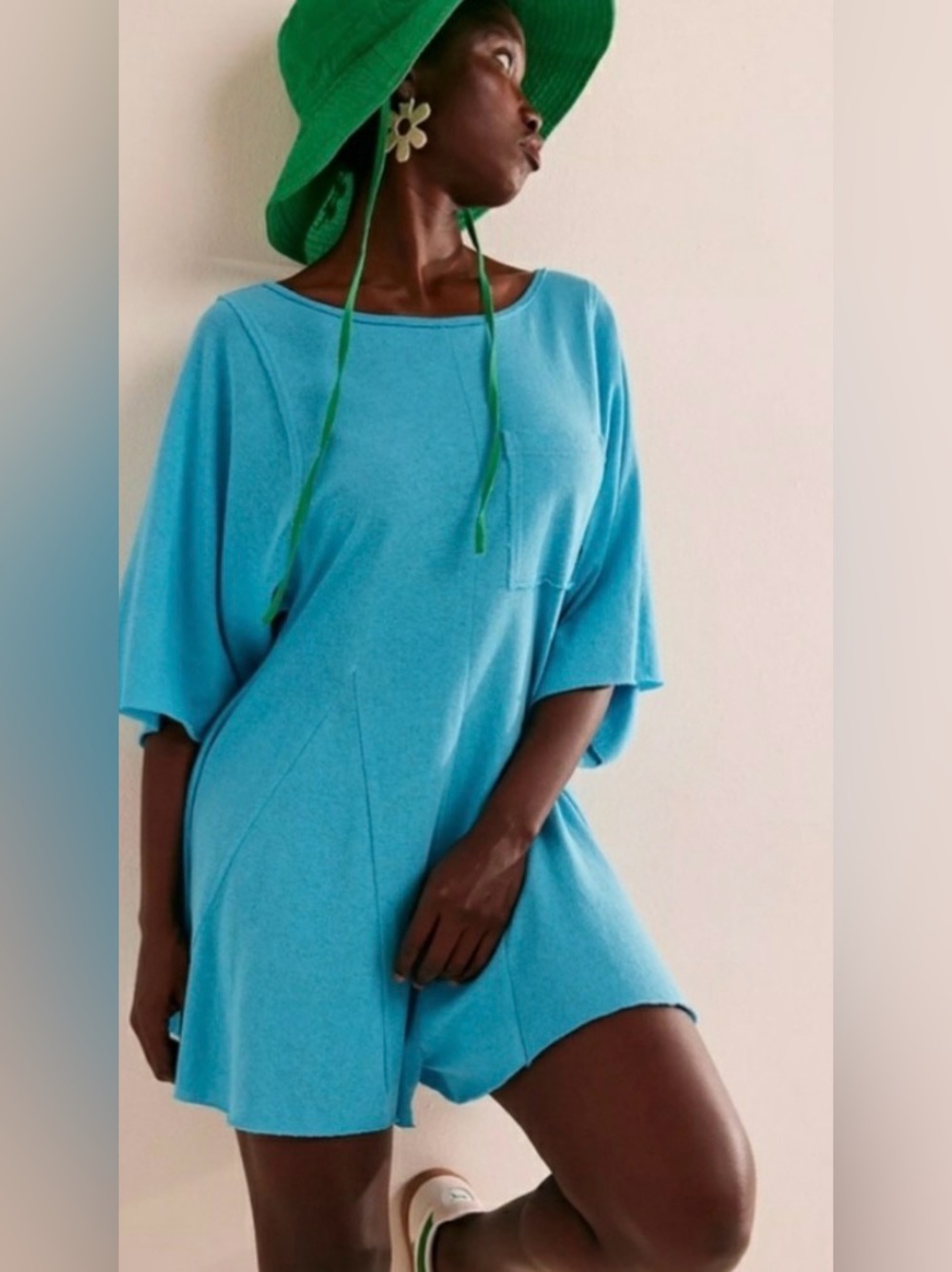 Free People Mona Romper. NWT. Tropical blue